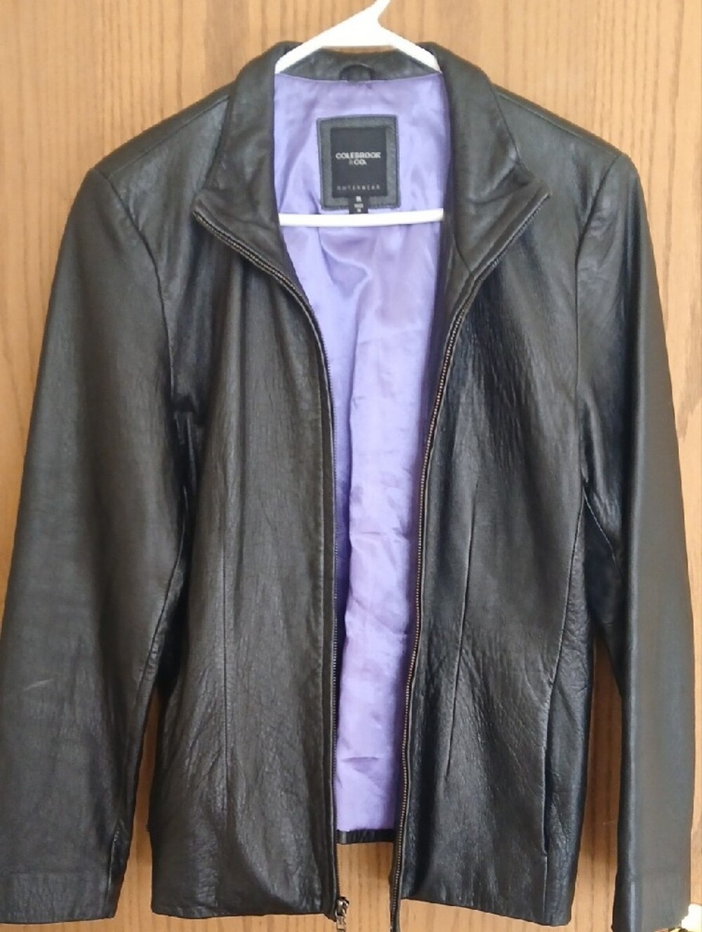 Colebrook & Co. Black Leather Zip-Front Jacket